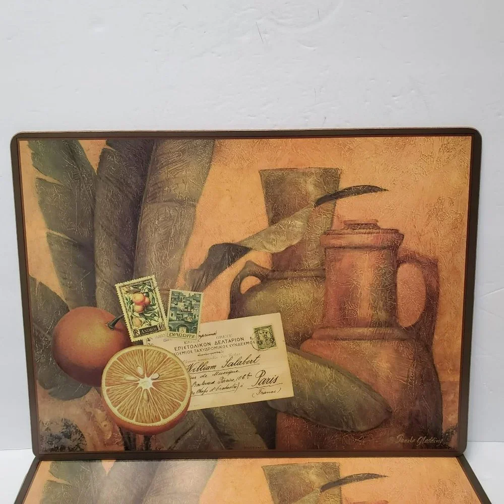 Vintage Pimpernel Placemats, Set of 4, Hard Cork Still Life Pamela Gladding